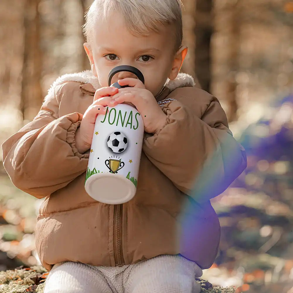 Trinkflasche Kinder Edelstahl - Fußball Champion
