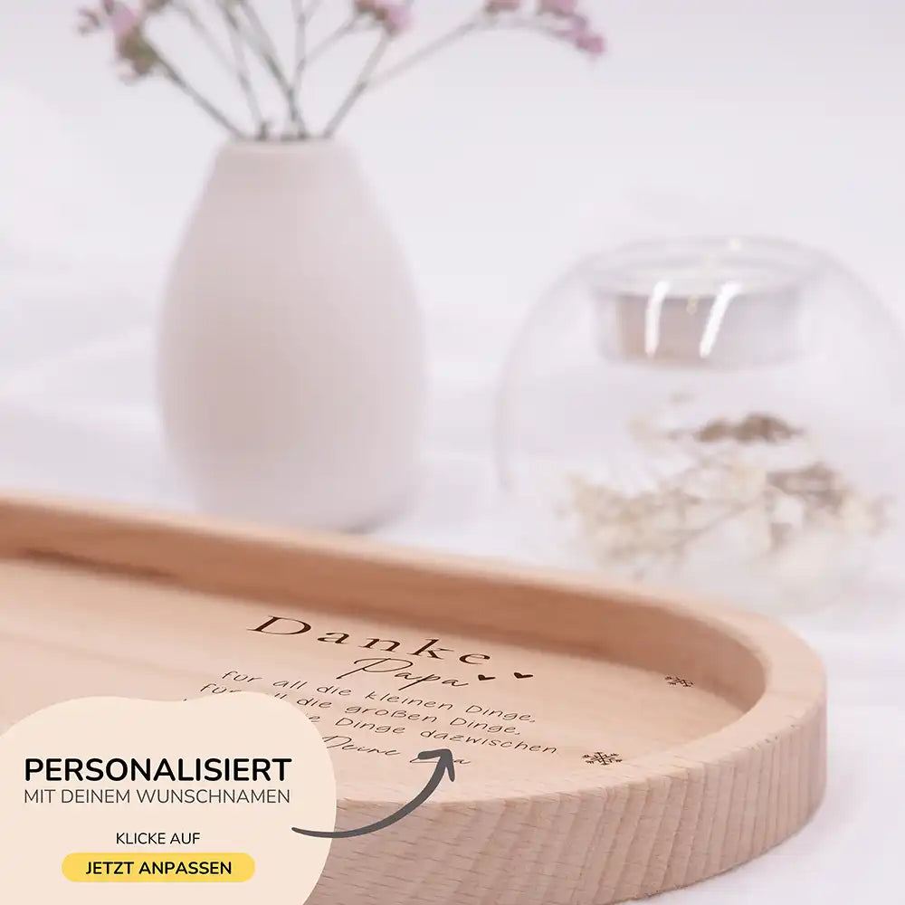 Holz-Serviertablett Papa-Weihnachtsgeschenk - Danke Papa