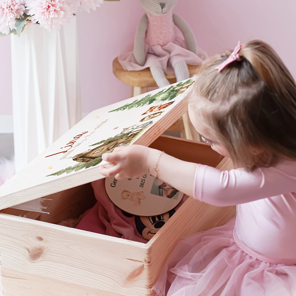 Erinnerungsbox Baby - fröhliche Waldtiere