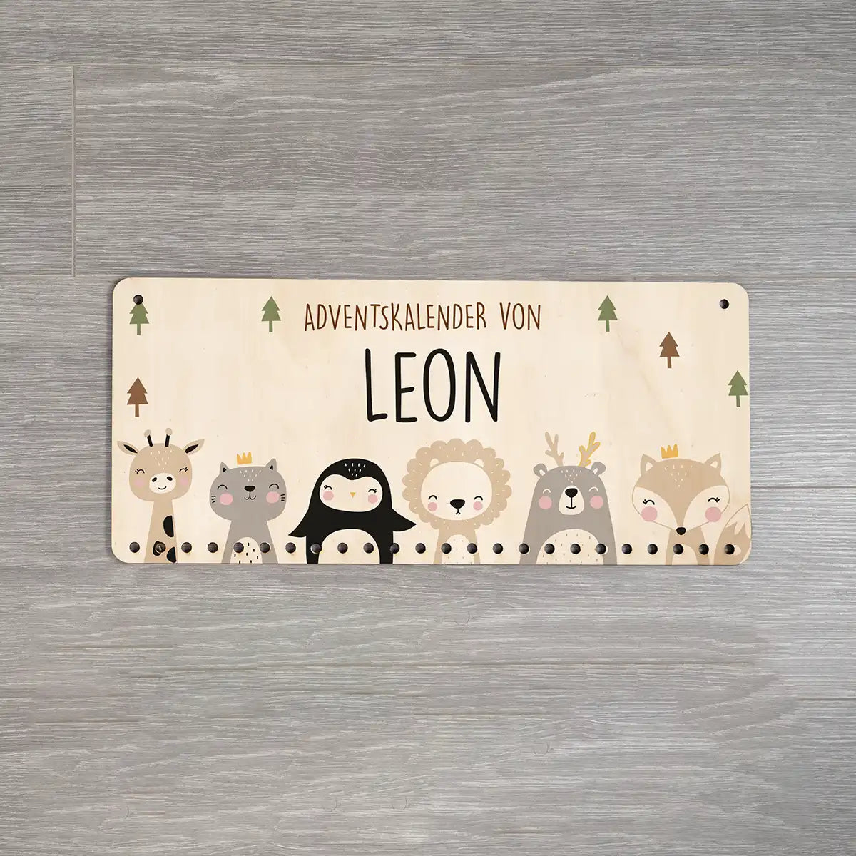 Personalisierbarer Adventskalender farbig - Winterfamilie