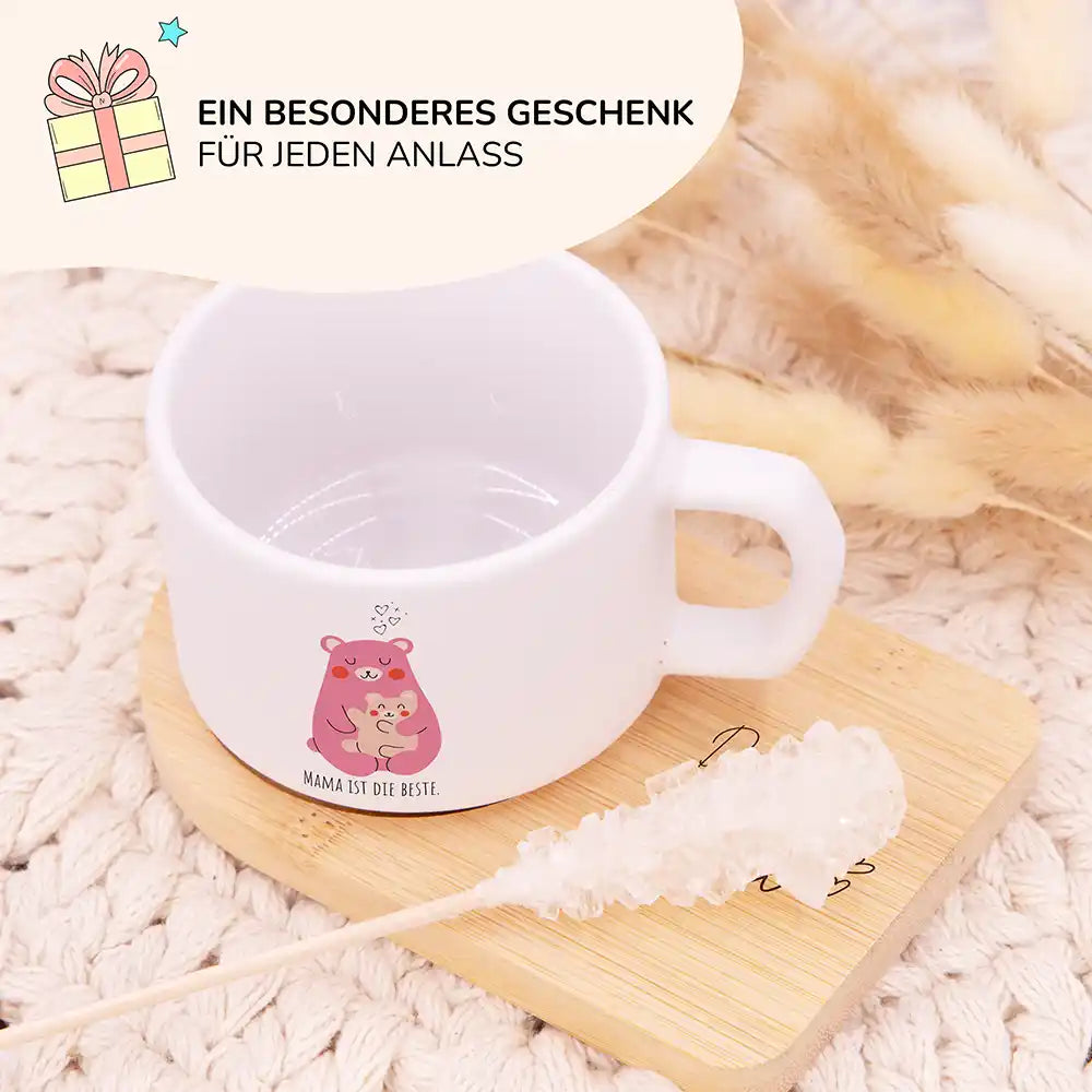 Besonderes Muttertagsgeschenk – personalisierte Keramiktasse Bär Mama & Kind