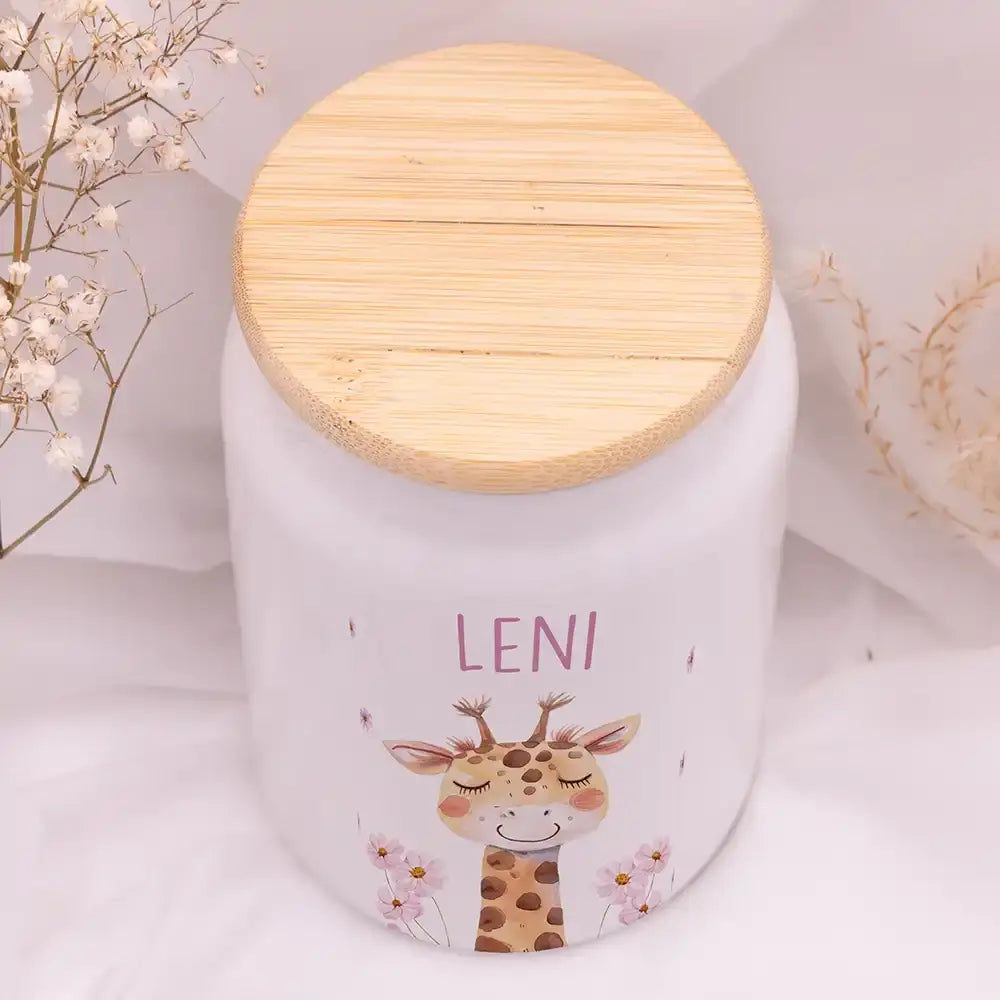 Personalisierbare Keksdose mit Name - Giraffe