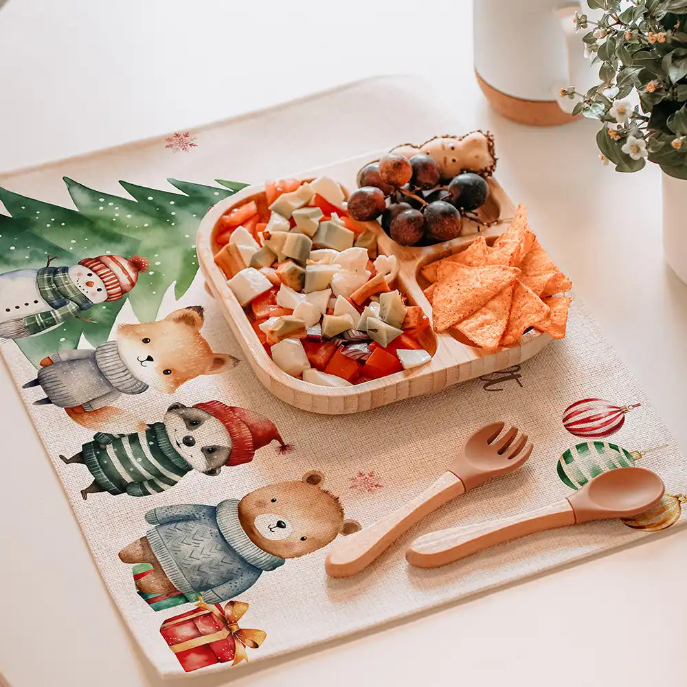 Tischset Kinder personalisiert Weihnachtsmotiv - Mini-Tierchen-Welt