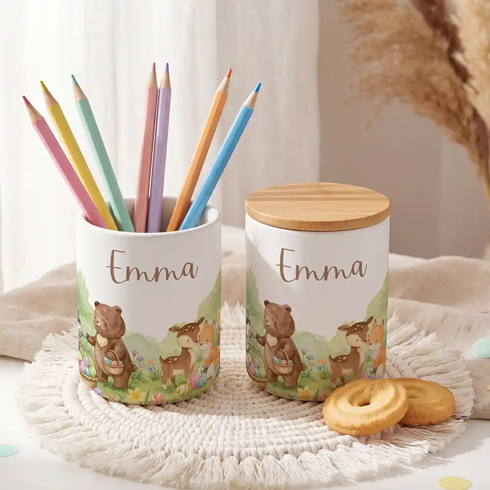 Personalisierte Keksdose Ostern Bärenfamilie - liebevoll personalisiert