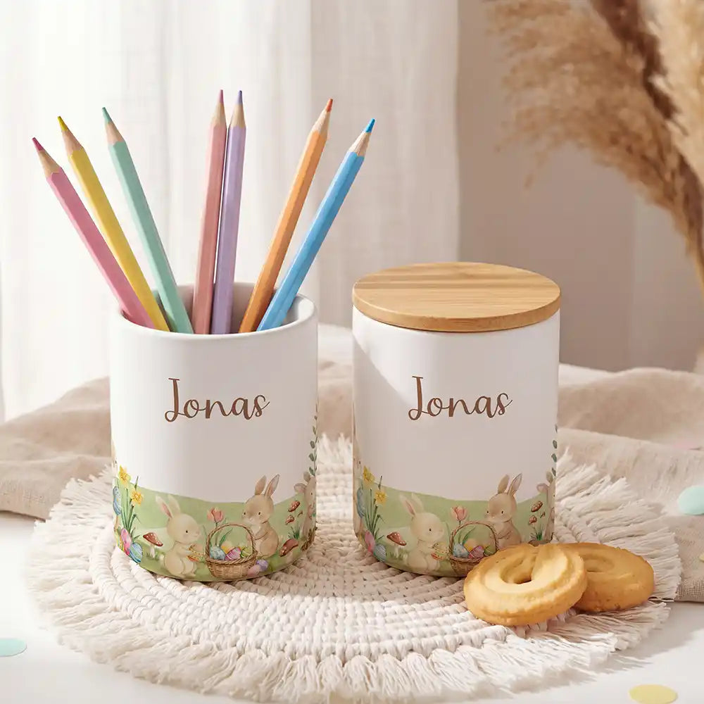Personalisierte Keksdose Ostern Hasen - liebevoll personalisiert