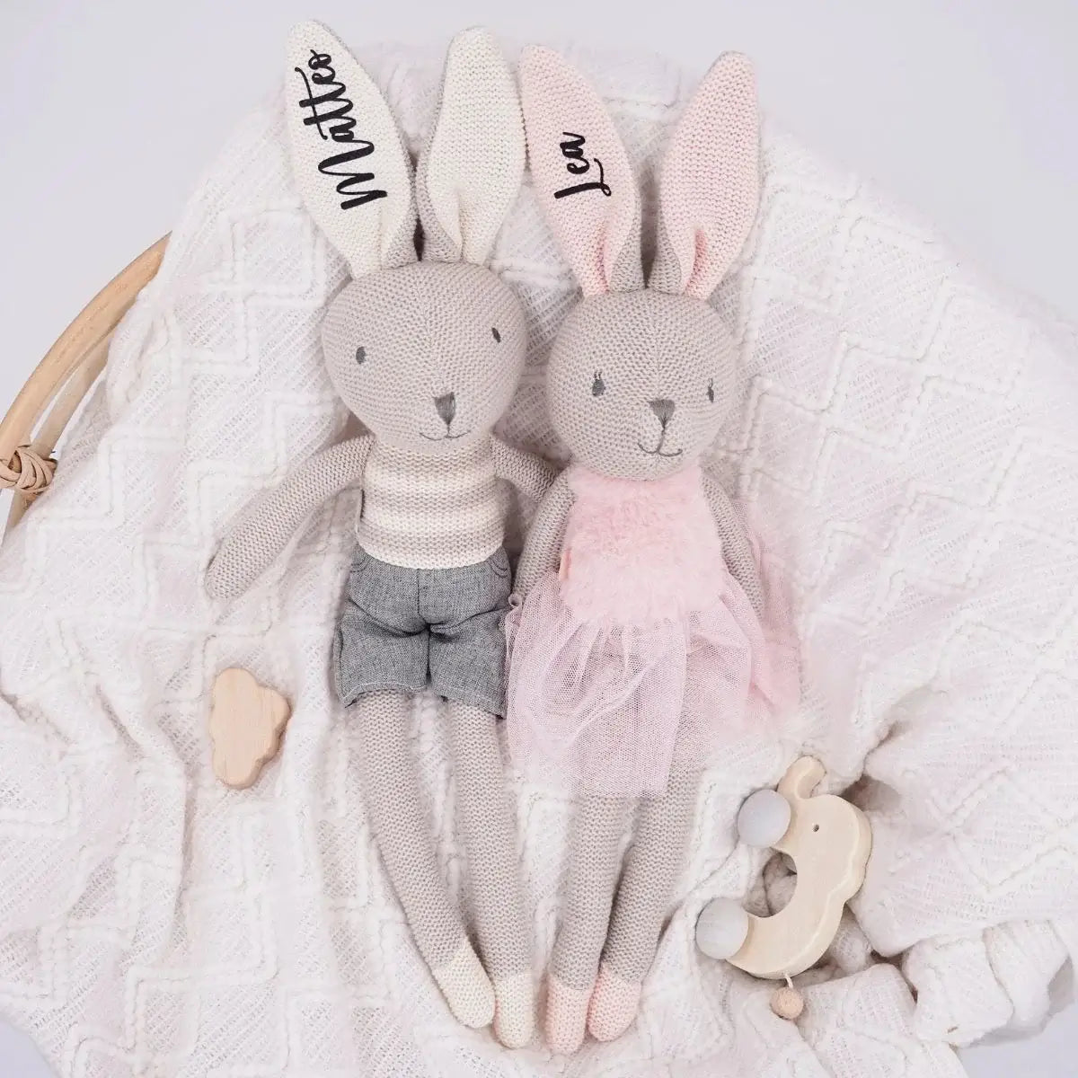 Kuscheltier Hase mit Namen - Für Mädchen & Jungen
