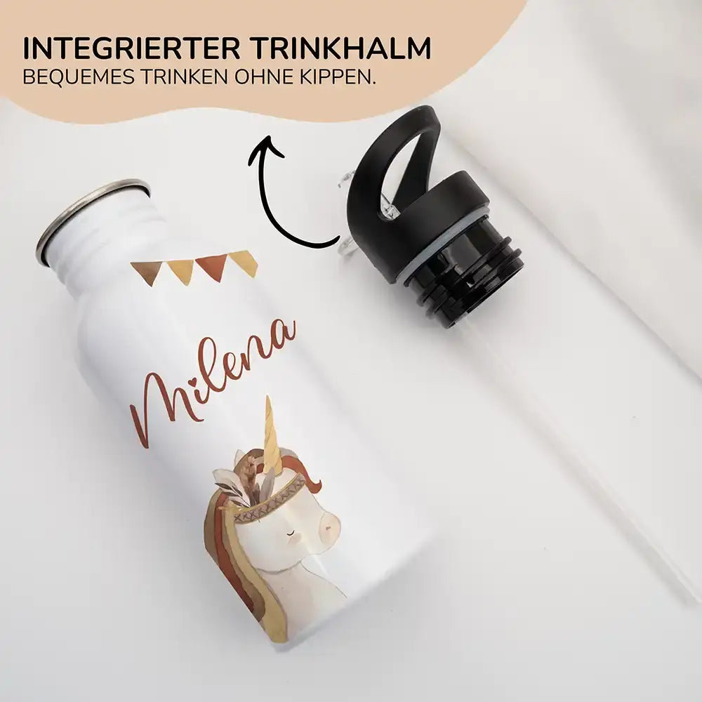 Trinkflasche Kinder Edelstahl - Einhorn