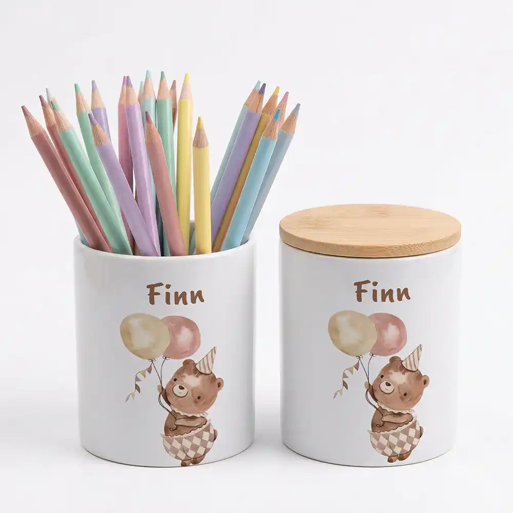 Personalisierte Keksdose Bär Geburtstag - Geschenk zur Taufe, Geburt, Einschulung