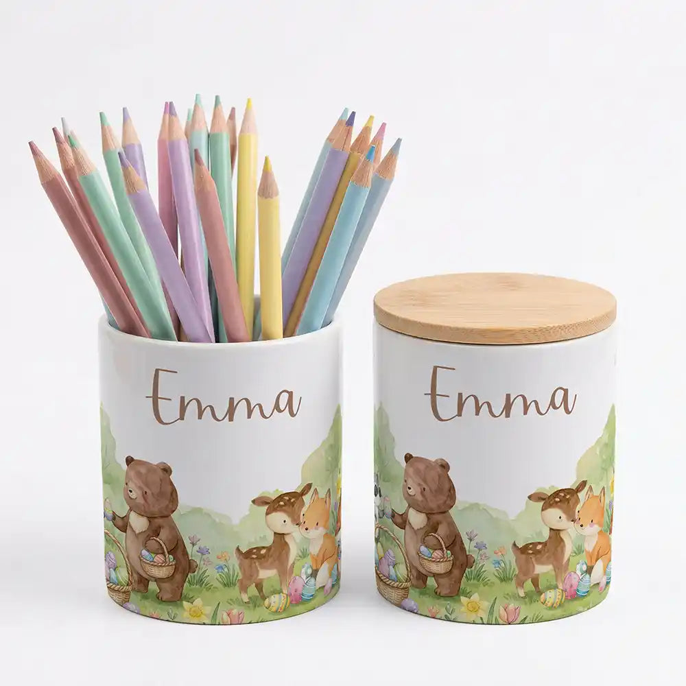 Personalisierte Keksdose Ostern Bärenfamilie - Geschenk zur Taufe, Geburt, Einschulung