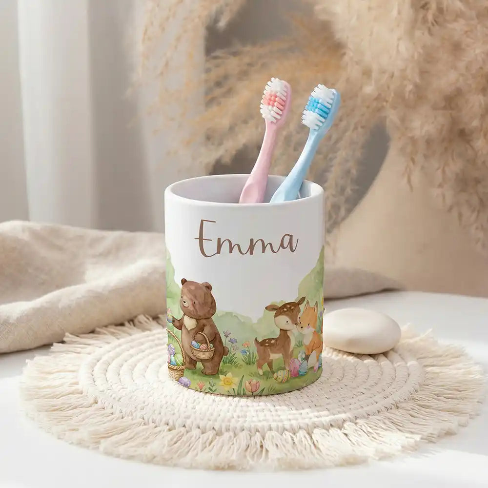 Personalisierter Stiftehalter Ostern Bärenfamilie - Ordnung am Kinderschreibtisch