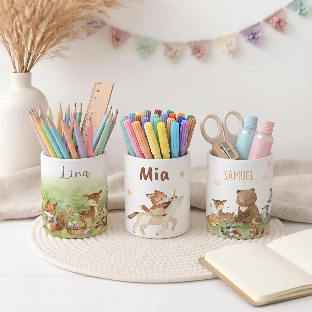 Stiftehalter Fuchs & Einhorn - Schreibtisch-Organizer Keramik