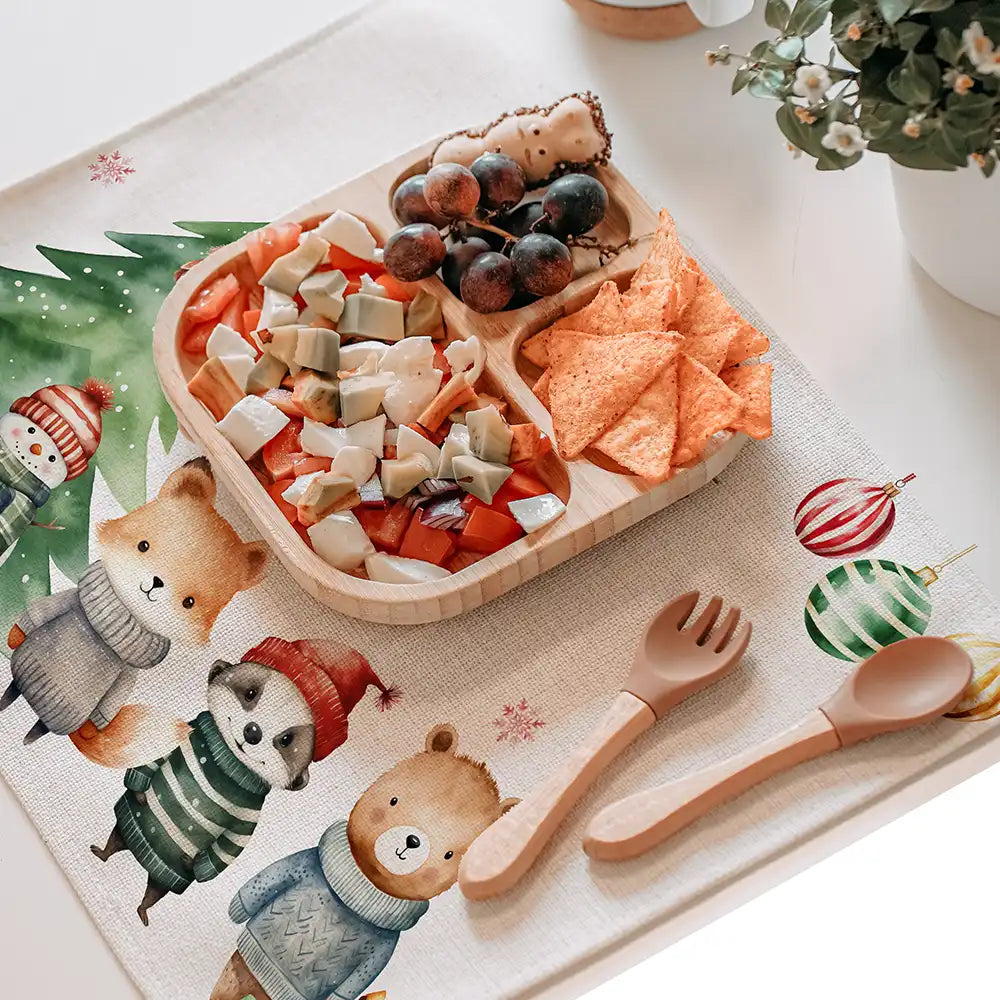 Tischset Kinder personalisiert Weihnachtsmotiv - Mini-Tierchen-Welt