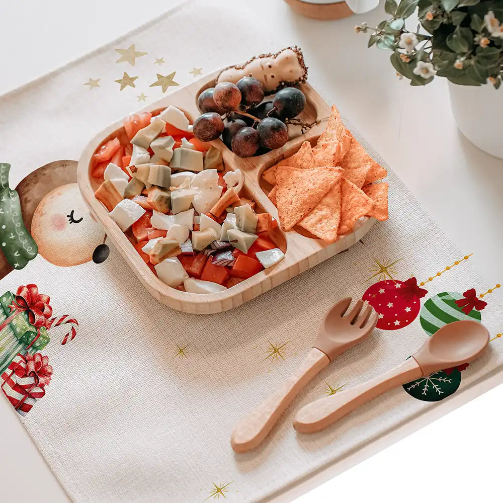 Tischset Kinder personalisiert Weihnachtsmotiv - Reh