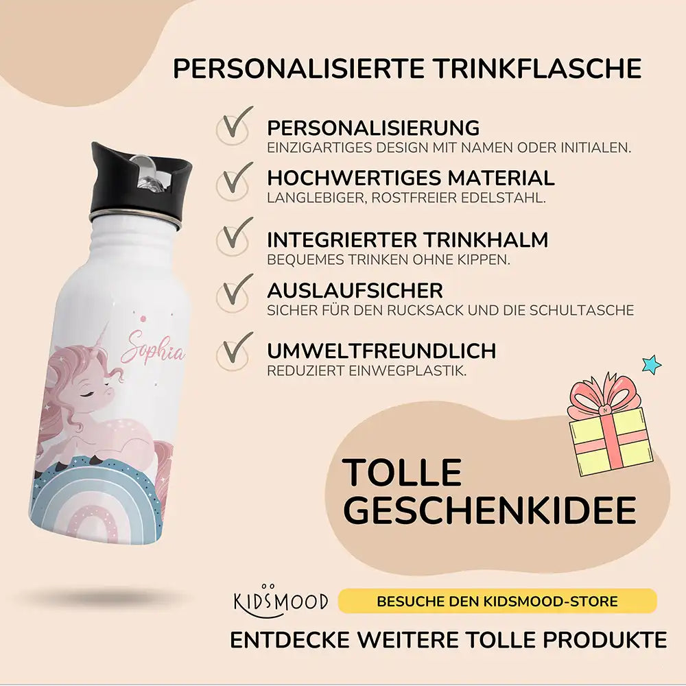 Trinkflaschen Kinder Edelstahl - Baby Einhorn