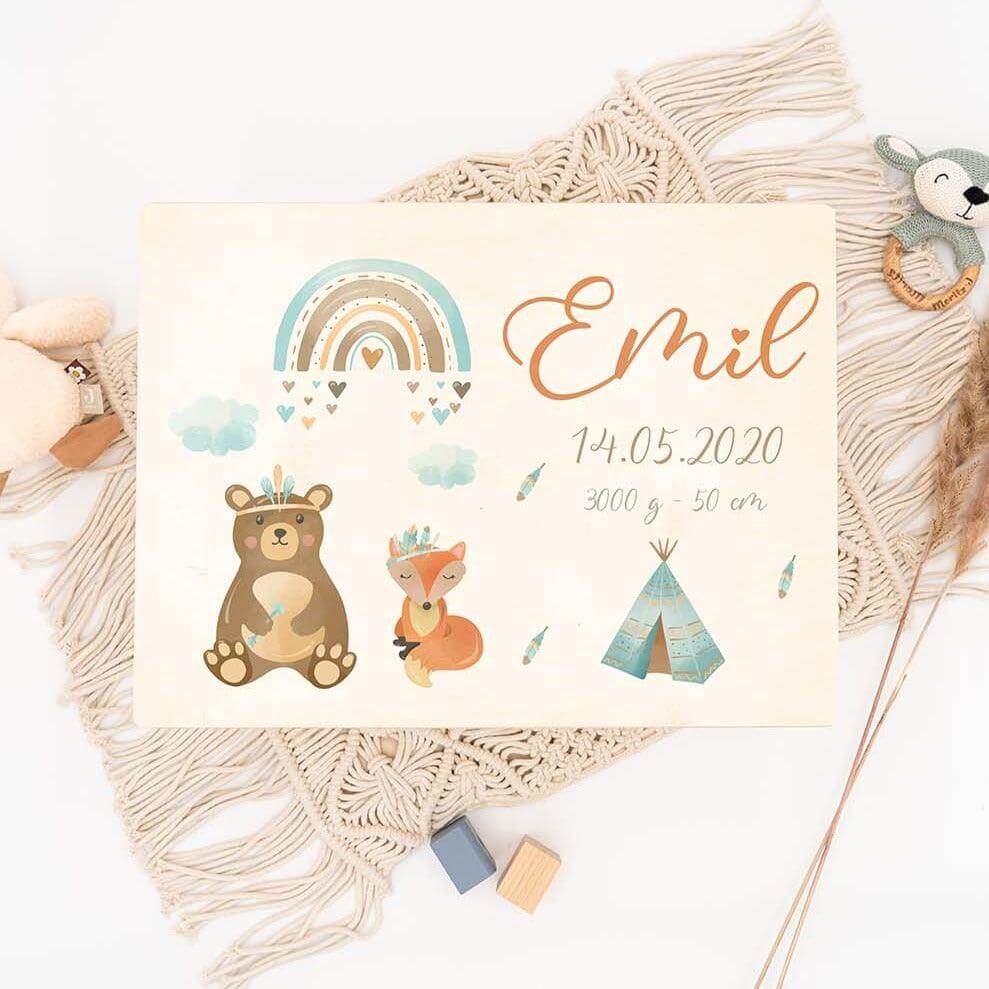 high-quality personalized memory box with rainbow