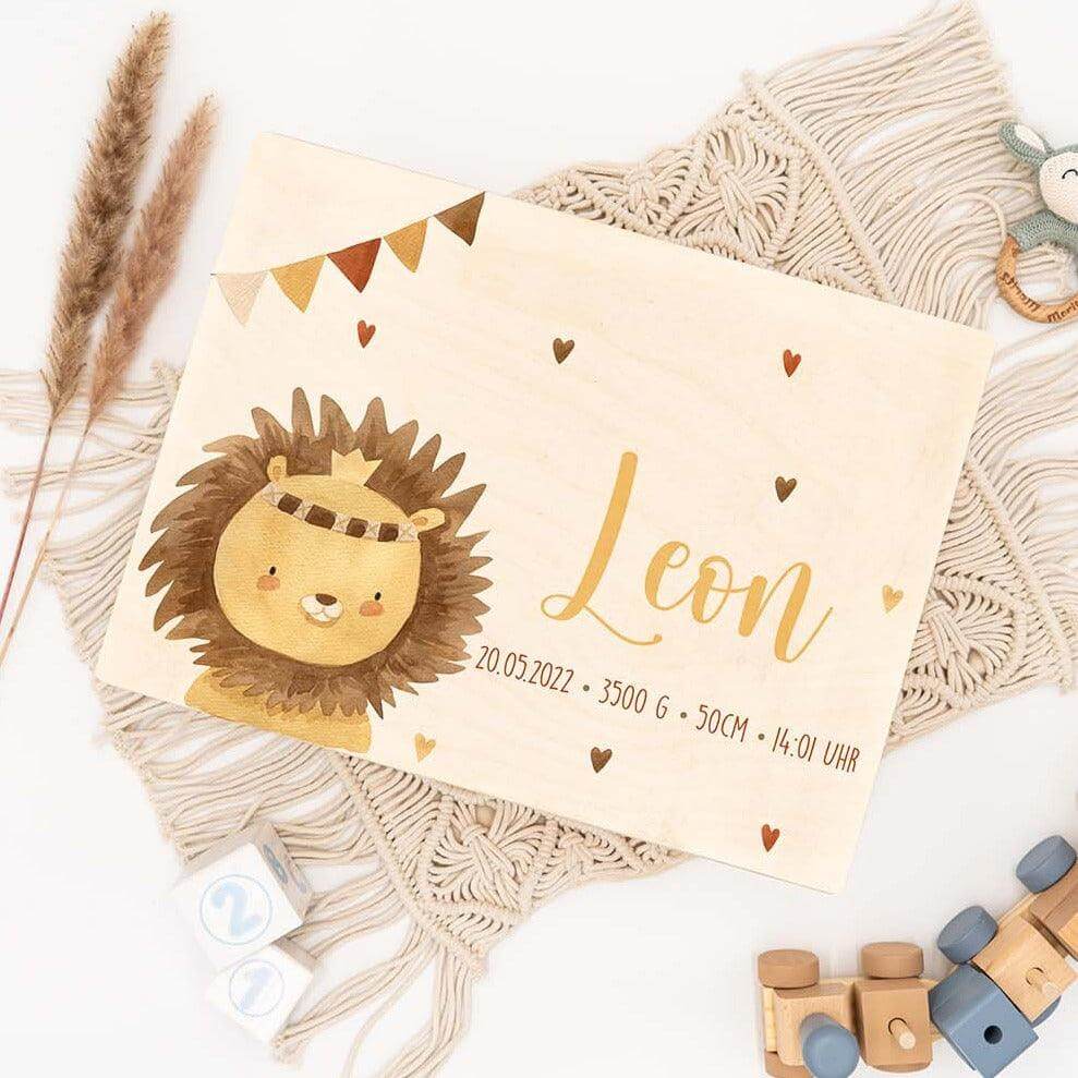 personalized memory box with woodland animal family design
