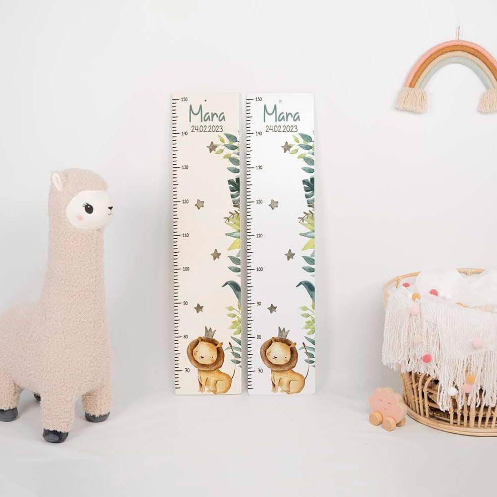 personalized lion height chart with custom name