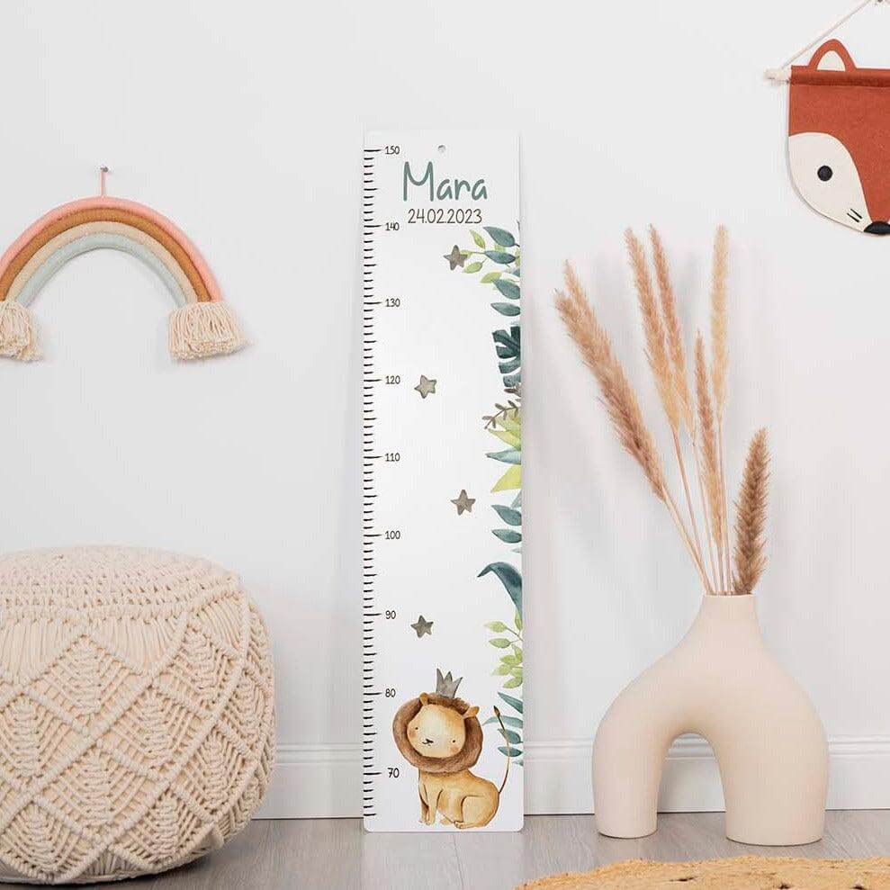 high-quality personalized lion height chart for kids