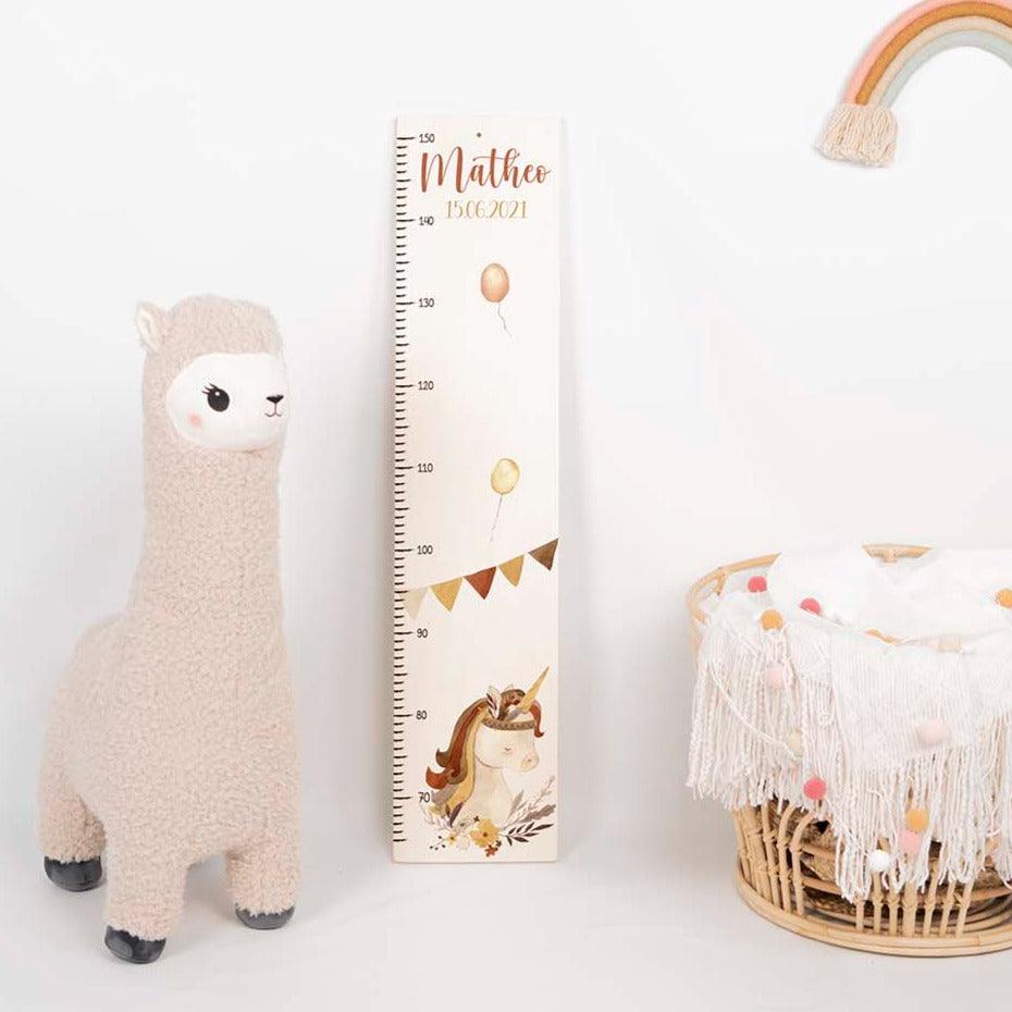 handcrafted growth chart with elephant boho engraving