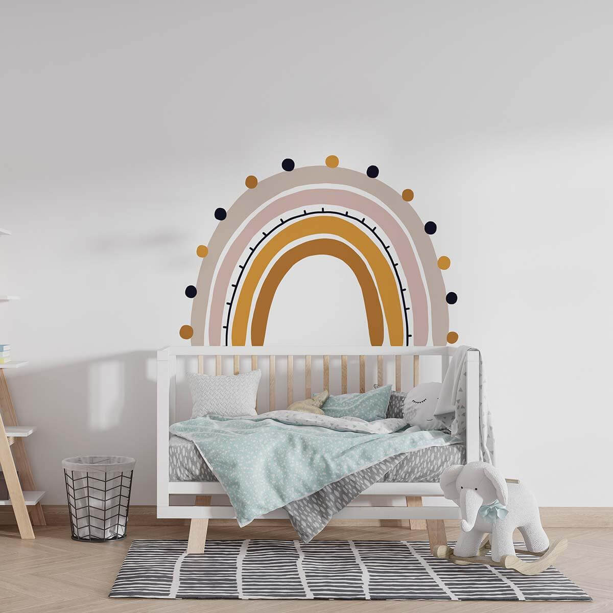 rainbow dot wall sticker with colorful circles